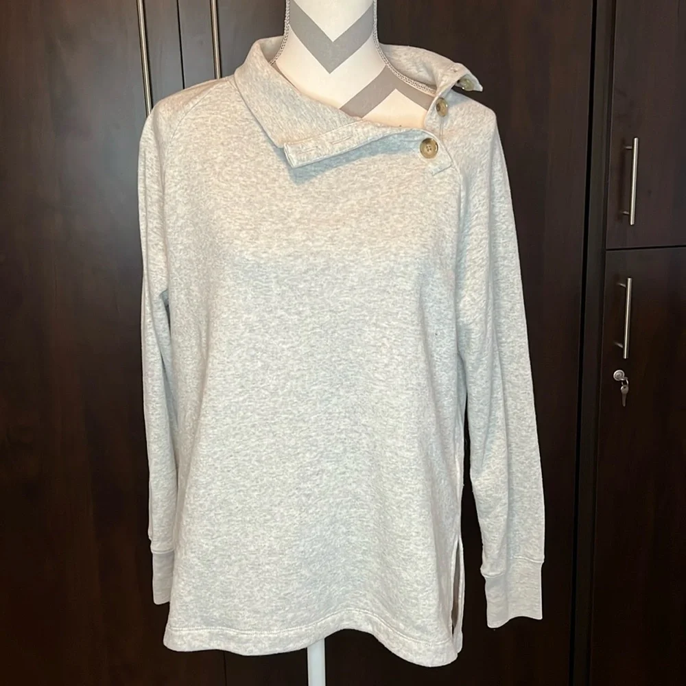 J. Crew Button Collar Sweatshirt